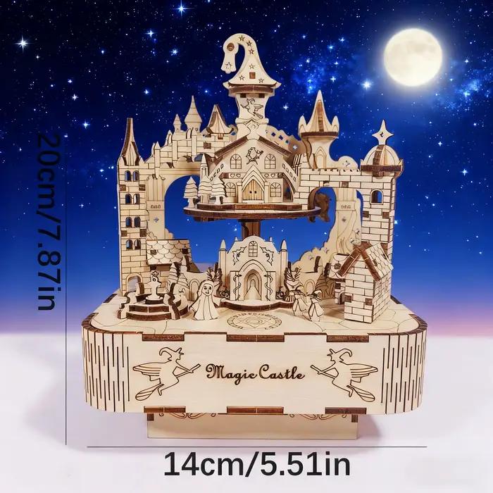 Puzzle 3D Chateau Magique En Bois Diy Kit de Construction Educatif Occasion Speciale Cadeau Unique