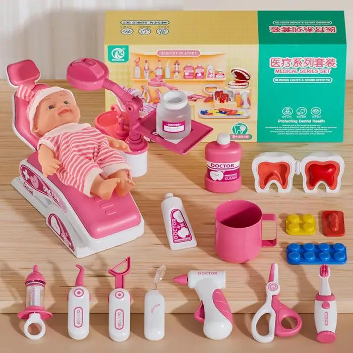 Ensemble de jouets de simulation de médecin pour enfants, jeu de scène médical, outils d'infirmière de dentiste, ensemble de jeu de jouet d'institution médicale