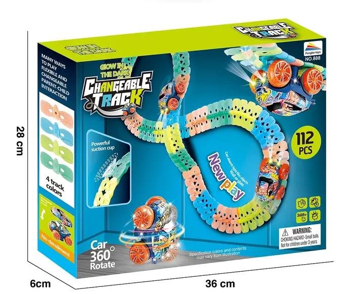 Nouvelle piste de course jouet voiture bricolage pistes de vitesse variable ensemble fente électrique Train Rail magique Flexible chemin de fer cadeau d'anniversaire pour les garçons