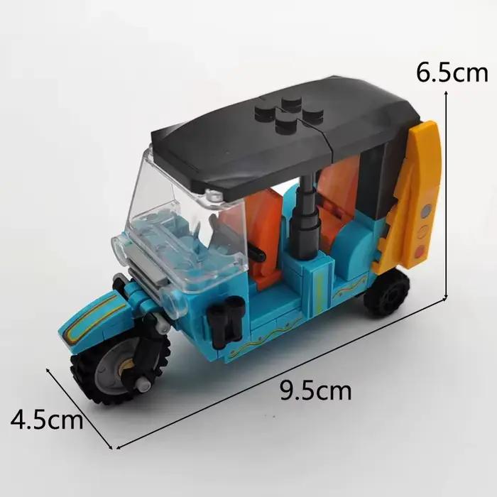 Ville moto à trois roues modèle MOC blocs de construction véhicule briques techniques cadeaux d'anniversaire jouets