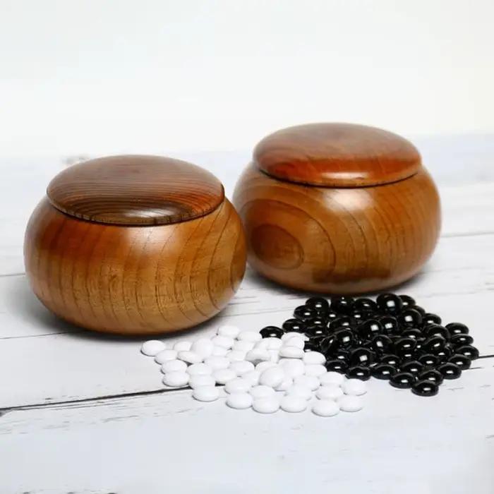 Pierres et coupelles de jeu de Go Baduk bois pour enfants et adultes occasions de jeu et cadeaux stratégiques