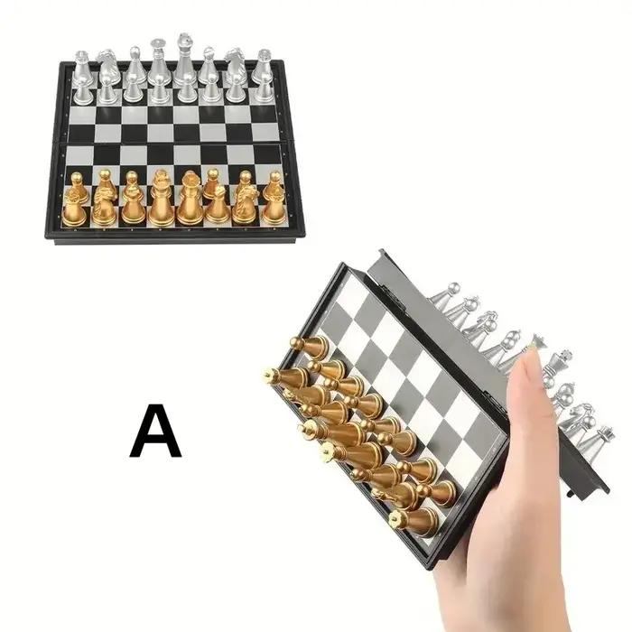 Mini jeu d'échecs jeu de société de voyage magnétique Portable petits jeux