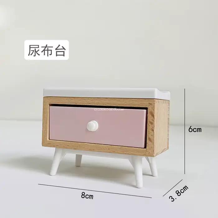 1:12 maison de poupée bébé chambre meubles accessoires toboggan/Cheval de Troie/Table/chaise de salle à manger/lit pour enfants semblant de jouer fournitures