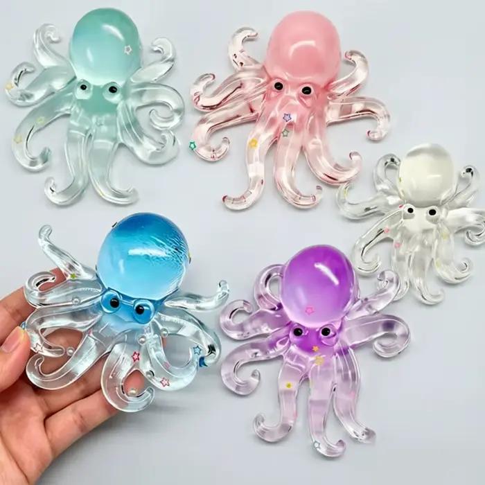 Jouet sensoriel pieuvre scintillante multicolore