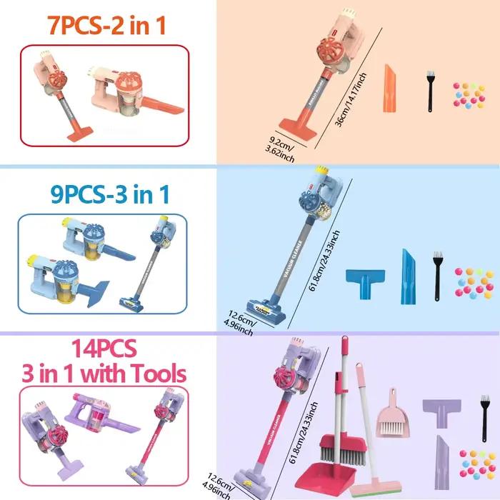 Jouet aspirateur électrique pour enfants réaliste avec ensemble de nettoyage pour apprentissage pratique et amusant garçons filles occasions spéciales