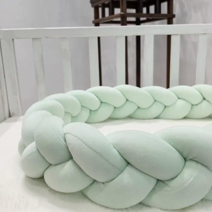 1M/2M/3M/4M bébé pare-chocs lit tresse noeud oreiller coussin pour infantile berceau protecteur lit chambre décor ensemb