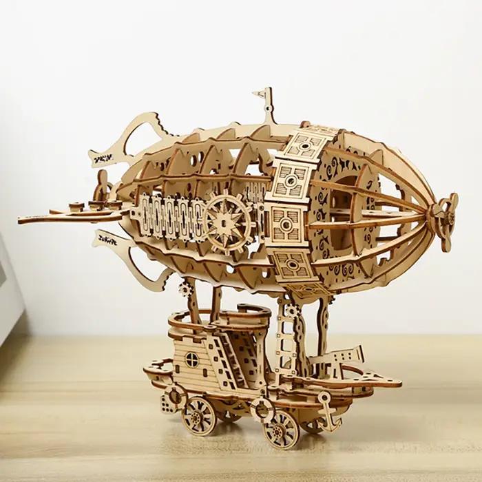 Puzzle 3D en bois de voiture dirigeable, kit de modèle de bricolage, cadeau artisanal, décoration de la maison, kit de modèle mécanique, jouet de construction pour adolescents et adultes