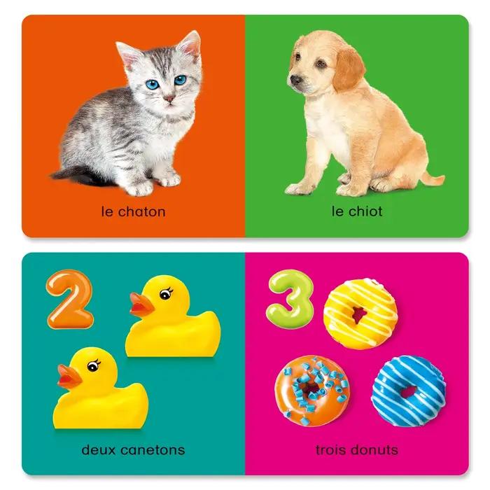 Six cartes cognitives françaises, attirant l'attention des enfants, interaction parent-enfant, cadeaux de rentrée scolaire