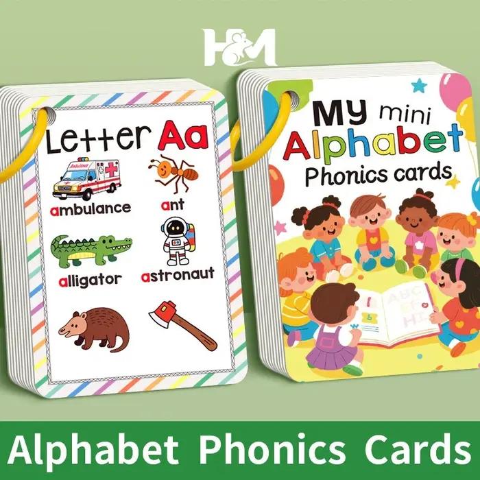 156 cartes d'apprentissage A-Z avec images, 27 cartes de mots anglais, jeux éducatifs cognitifs