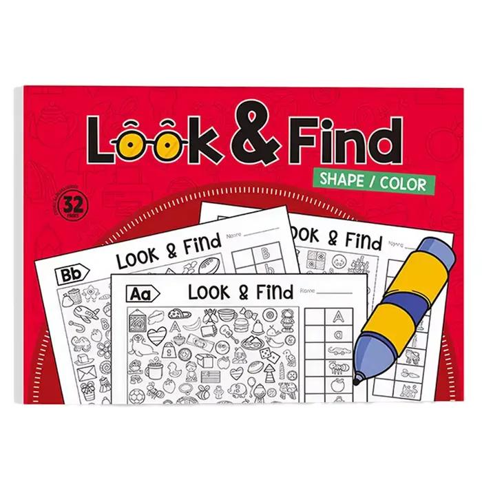 Livres de coloriage éducatifs avec des jeux de recherche, où les enfants associent des icônes à des