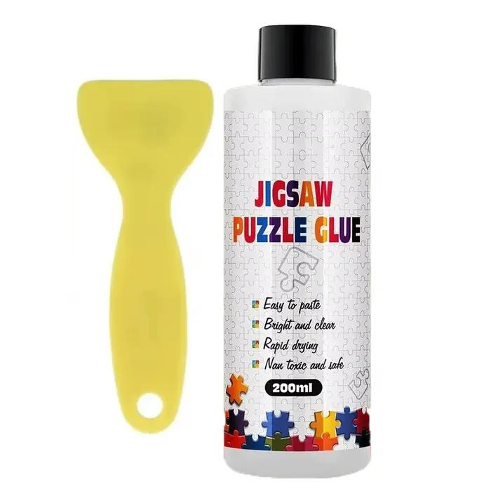 Colle transparente pour puzzle et art à séchage rapide avec applicateur pour améliorer la qualité visuelle de vos projets d'artisanat et de photographie