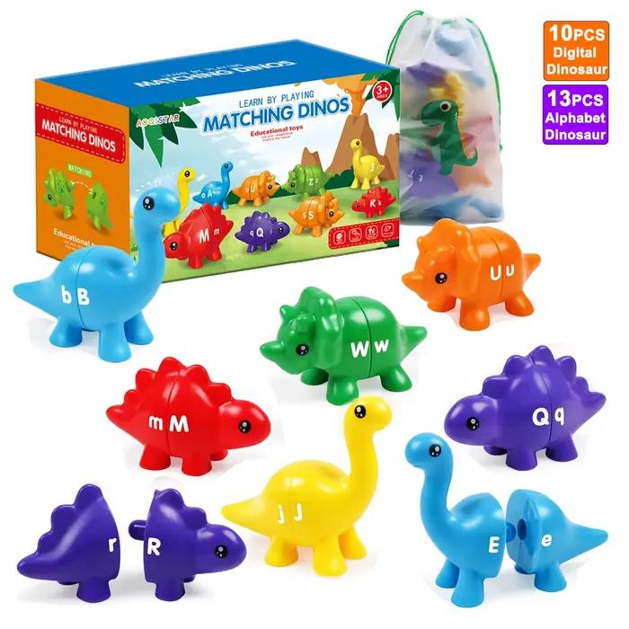 Jeu de correspondance de dinosaures pour enfants apprentissage couleurs chiffres lettres activité éducative jouet Montessori occaions spéciales enfants 4-6 ans 7-12 ans