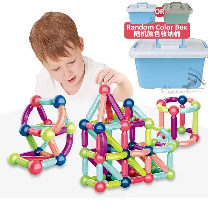 Ensemble de blocs de construction magnétiques, jouets pour enfants, blocs de construction de tige de