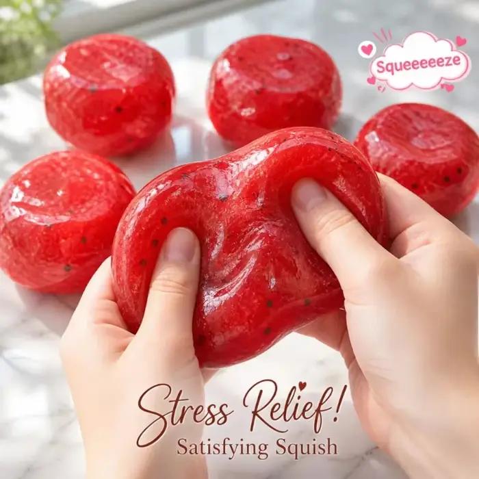 Jouet anti-stress souple et réaliste en forme de pastèque, à rebond lent, pour soulager le stress et l'ADHD, modèle de fruit réaliste, cadeau pour adulte