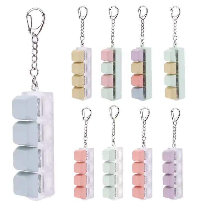 Keycap Keycap Fidget Keychain, 4 prédire Keyboard, Decompression Toys, DIY Keychain Toys, Adult Gift