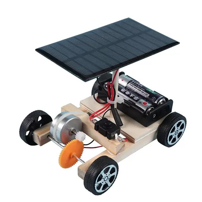 Kit de voiture solaire éducative bois assemblage créatif jeu technologie enfants adolescents occasions spéciales