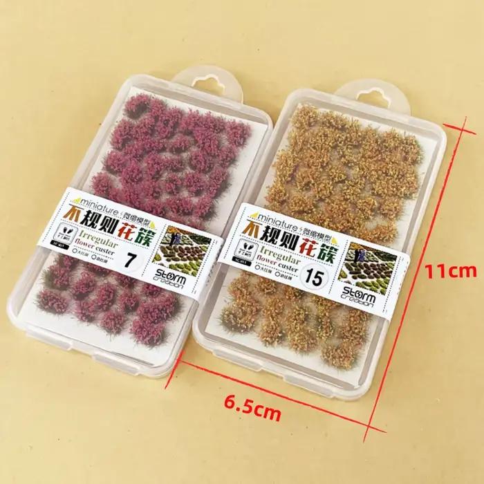 53 pièces/boîte Miniature fleur herbe modèle ABS plantes matériaux pour bricolage HO chemin de fer/c