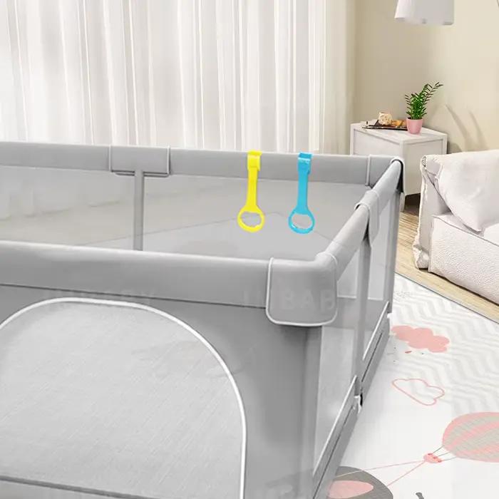IMBABY Aire de jeux pour bébé 150x180 cm Parc pour bébé Boîte de clôture pour enfants grise avec par