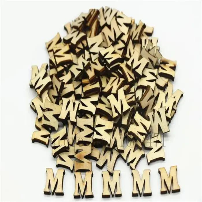 104 pièces lettres de l'alphabet anglais complètes chiffres en bois artisanat décoration de la maison Alphabet mariage anniversaire Figurines Miniatures