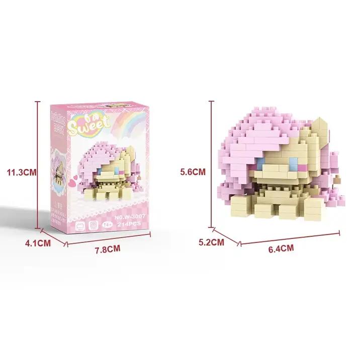 Blocs de construction My Little Pony Lega Equestria pour filles, blocs de construction scintillants,