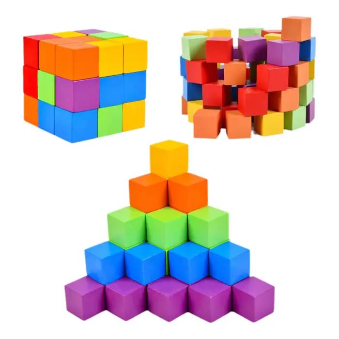 Ensemble de blocs de construction éducatifs en bois pour enfants