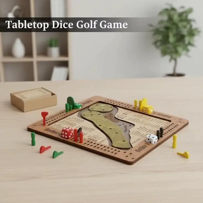 Jeu de dés de Golf en Bois Jouet de Golf Stimulant Jeu de Fête Pour Adultes Parties Familiales Occasions Spéciales