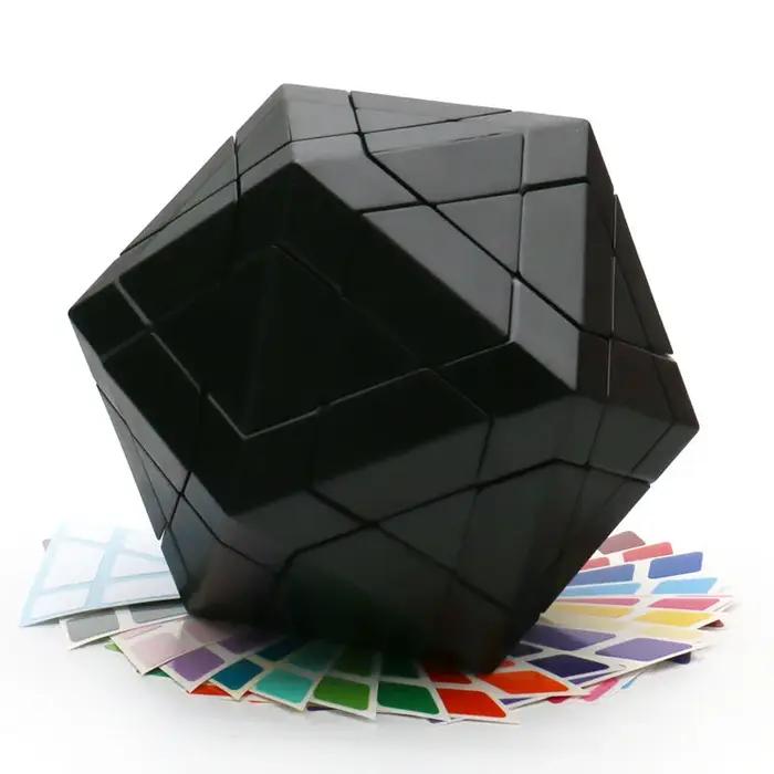 Puzzle galaxie Icosaminx Icosahedron Megaminx Cube magique de forme étrange Twisty noir Original en plastique Transparent glace violet jouet