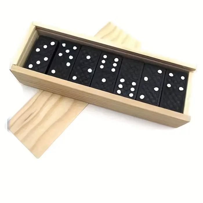 28 pièces, 1 jeu de jeux de société dominos en bois