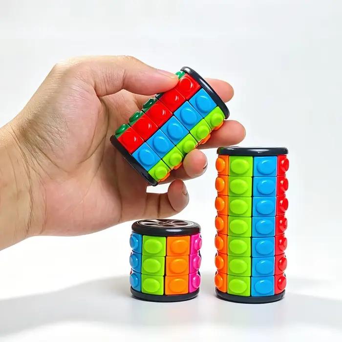 Jouet sensoriel anti-stress cylindre de puzzle rotatif coulissant 3/5/7 couches intelligence éducative pour enfants adultes occasions spéciales