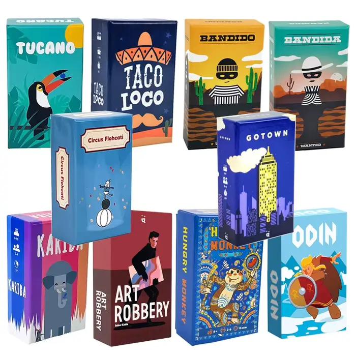 Jeux de société Tucano | Kariba | Vol d'art | ODIN | GoTown | Bandido | Singe affamé | Jeu de cartes de fête Circus