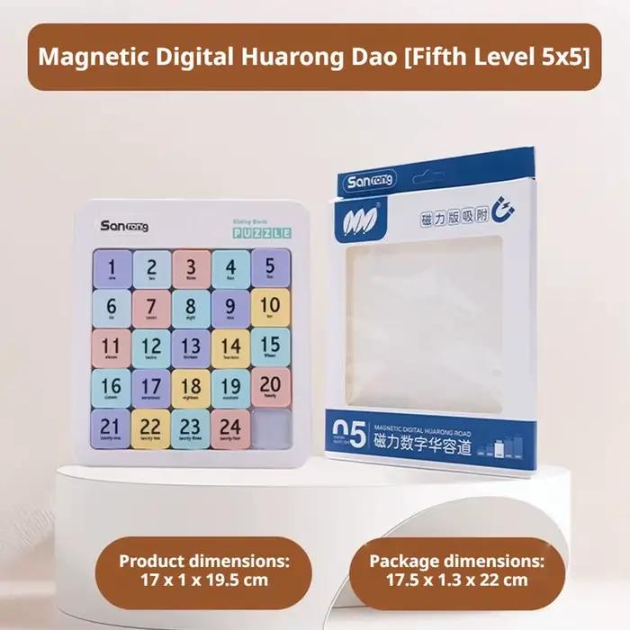 Jeu de puzzle magnétique à glissière avec chiffres 3x3 4x4 5x5