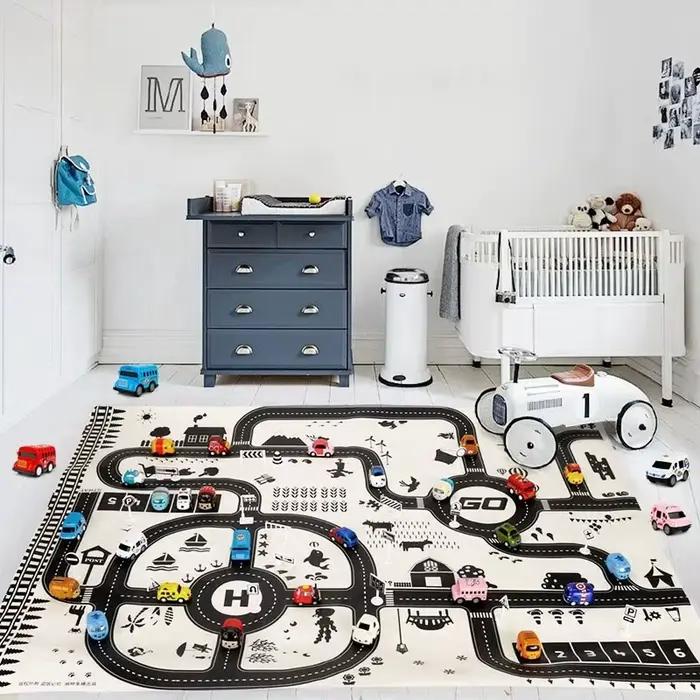 Tapis de carte de route 130x100CM pour enfants