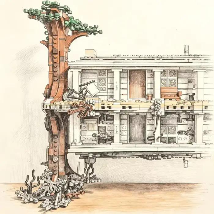 La Série de Films Classiques : La Maison Réversible, Figurine de Construction Puzzle de 2287 Pièces – Parfait pour les cadeaux de fêtes.