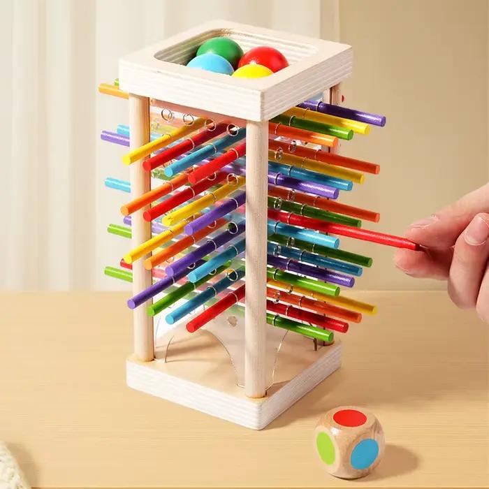 Jouet sensoriel Montessori pour bébé, motricité Fine, couleur, apprentissage cognitif, bâtons de comptage, jeu éducatif pour enfants, jouets en bois d'équilibre