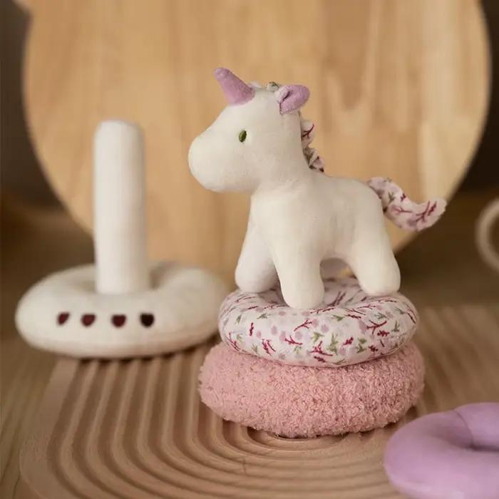 Jouet à empiler en peluche licorne pour bébé cadeaux garçons filles développement sensoriel dessin animé jeu doux occasions spéciales