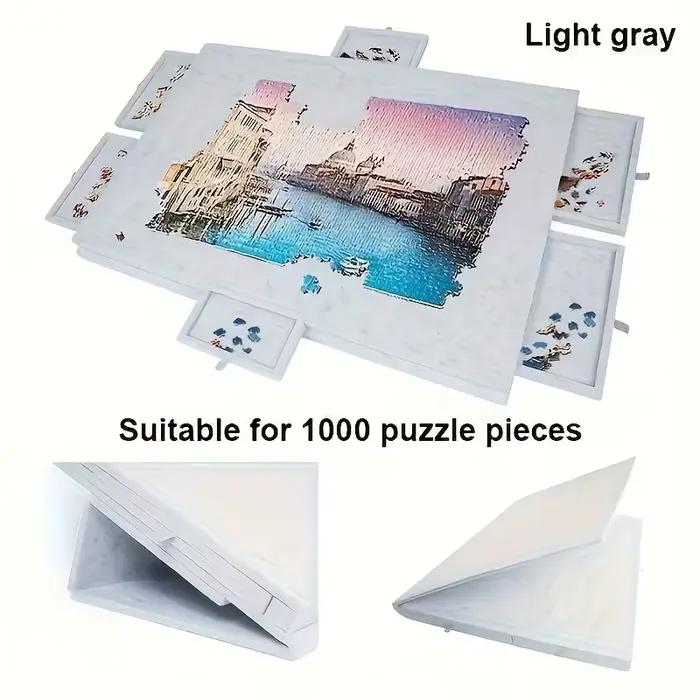 Ensemble de planches de puzzle décoratives 6 en 1 avec bureau inclinable et rangement pour éducation et décoration intérieure pour enfants et adultes