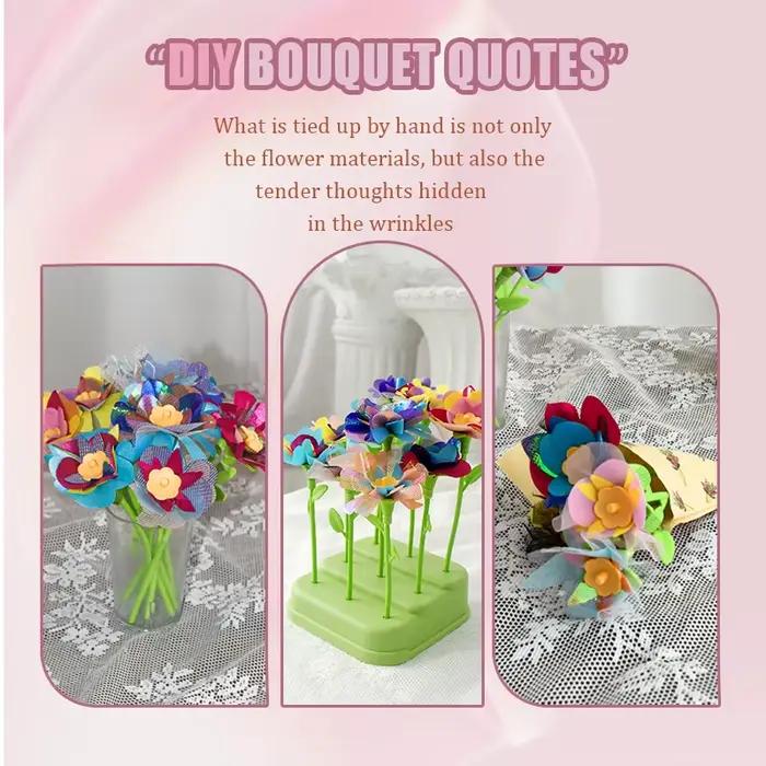 Bouquets de fleurs en tissu, jouets, Kits artisanaux de bricolage, jouets pour enfants, marché de fleurs faites à la main, jouet pour filles, cadeau de noël et d'anniversaire