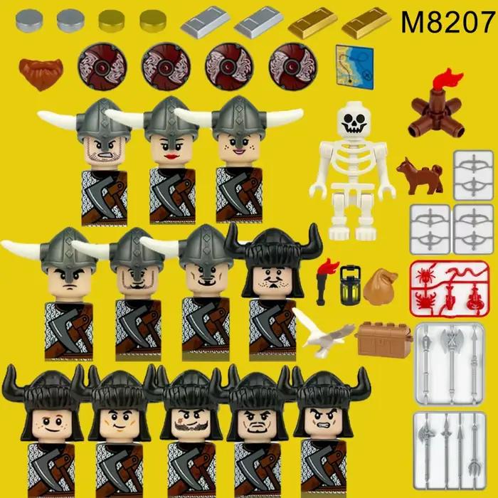 Blocs de construction de guerrier de chevalier de château médiéval
