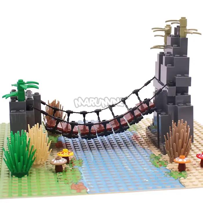 Marmine MOC blocs pont à tirage ensemble montagne Jungle forêt Construction briques
