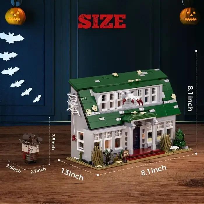 Modèle de construction de villa en blocs, Ornement de maison de simulation, Décoration de collection artisanale, Cadeau éducatif à assembler