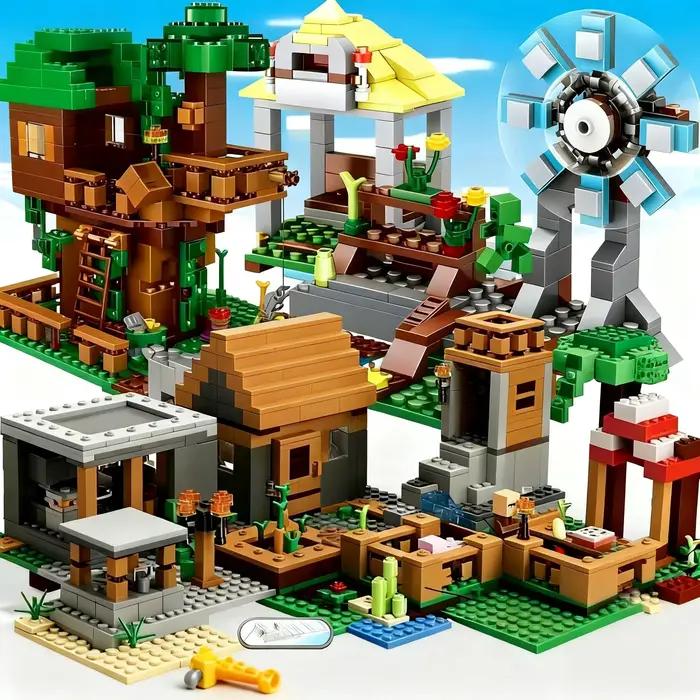 Ensemble de blocs de construction Minecrafted Grande Maison dans les Arbres du Village