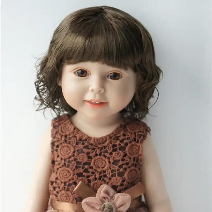 11-12 pouces 28-30CM légèrement dame boucles synthétique mohair BJD perruques bambin poupées Reborn poupée résine