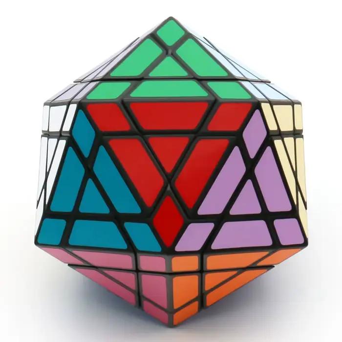 Puzzle galaxie Icosaminx Icosahedron Megaminx Cube magique de forme étrange Twisty noir Original en plastique Transparent glace violet jouet