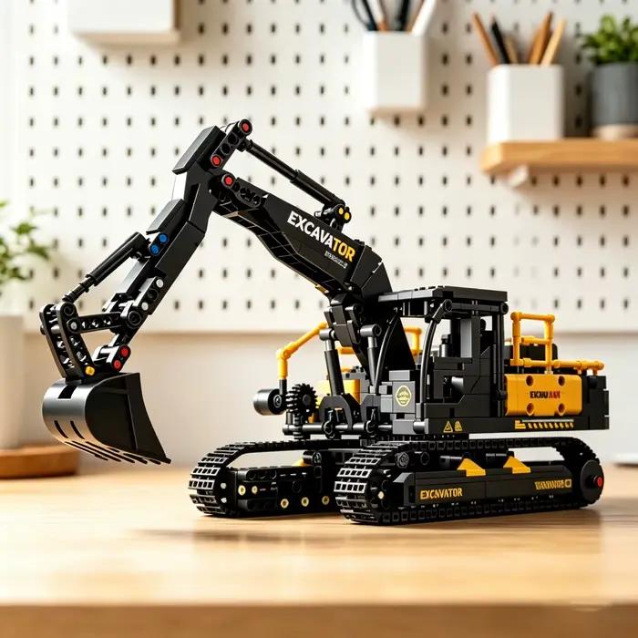 Modèles de véhicules de construction urbaine, excavatrices, blocs de construction MOC, voitures d'ingénierie technique, camions, briques, jouets