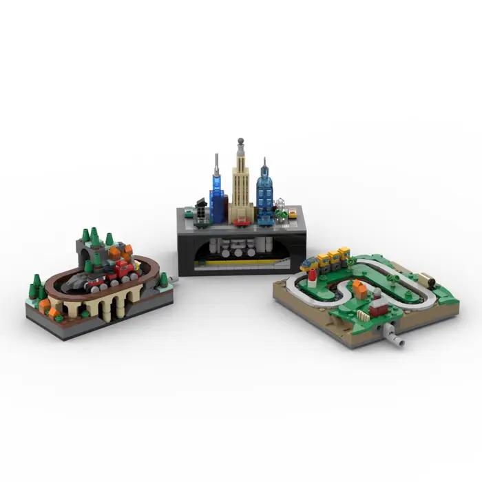 Ensemble de construction de ville miniature MOC City Street View blocs de construction de train manuels pour adultes et adolescents occasions spéciales