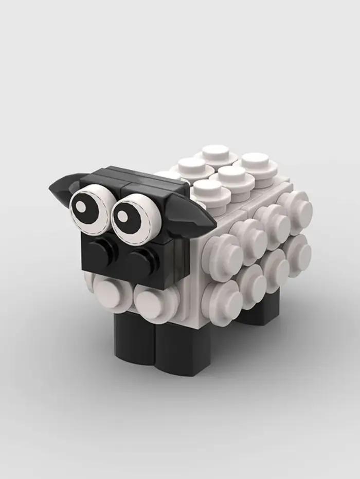 Jouets mignons et créatifs de blocs de construction de petits animaux de mouton
