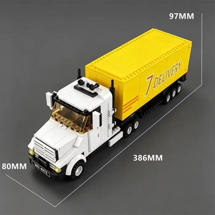 City Series Yellow Big Truck Building Blocks : Camion de fret et modèle de transport lourd - Jouet éducatif
