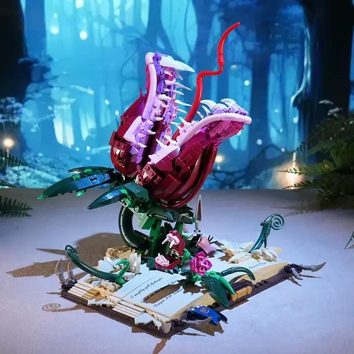 Livre Magique des Plantes Carnivores set de blocs de construction créatifs en plastique ABS briques autobloquantes compatibles Lego pour adultes et collectionneurs