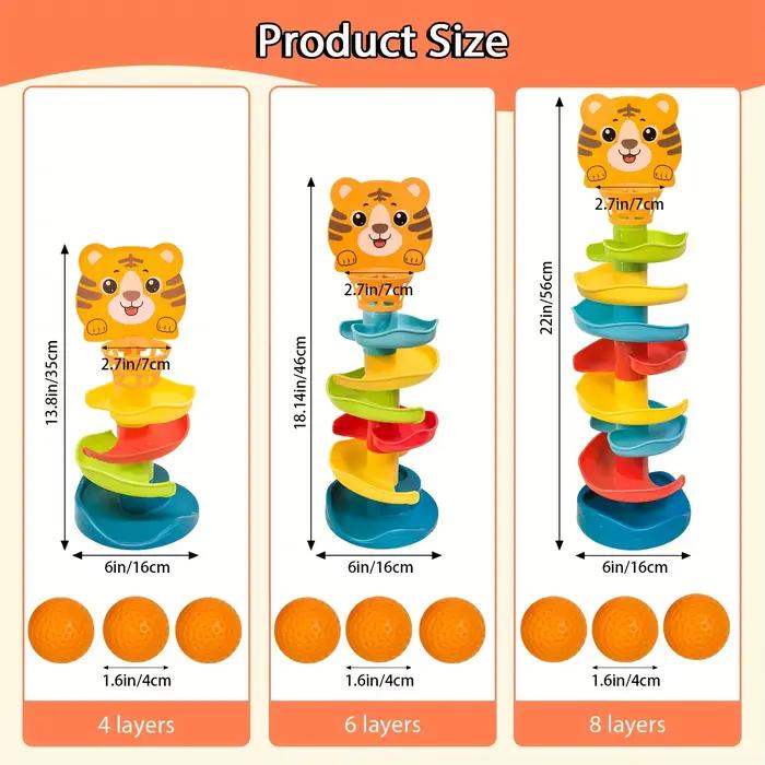 Tour de balle interactive pour enfants 18 mois+ jouet éducatif en plastique abs multicolore gris foncé gris clair occasions spéciales développement moteur et cognitif