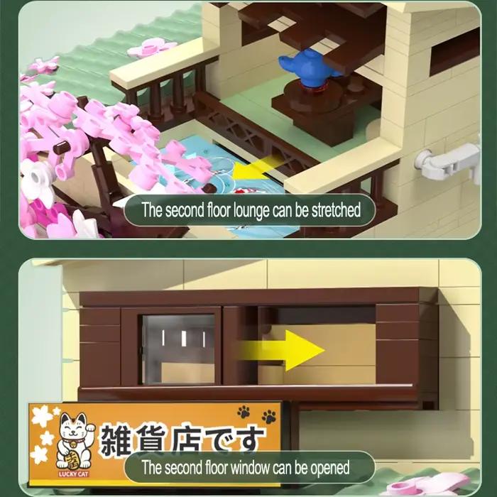 Cada LED ville Style japonais épicerie maison blocs de construction Double pont Duplex Architecture briques jouets